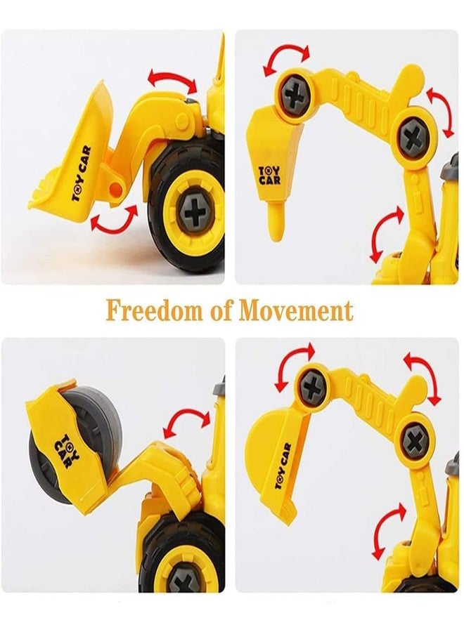 VARIYA ENTERPRISE Unbreakable Construction Vehicles for Kids Pretend Play Toy Trucks Bulldozer Play Set Building Vehicles Set for Kids 3-14 Years Excavator Pack of 4 (DIY 4Set) - Image 5